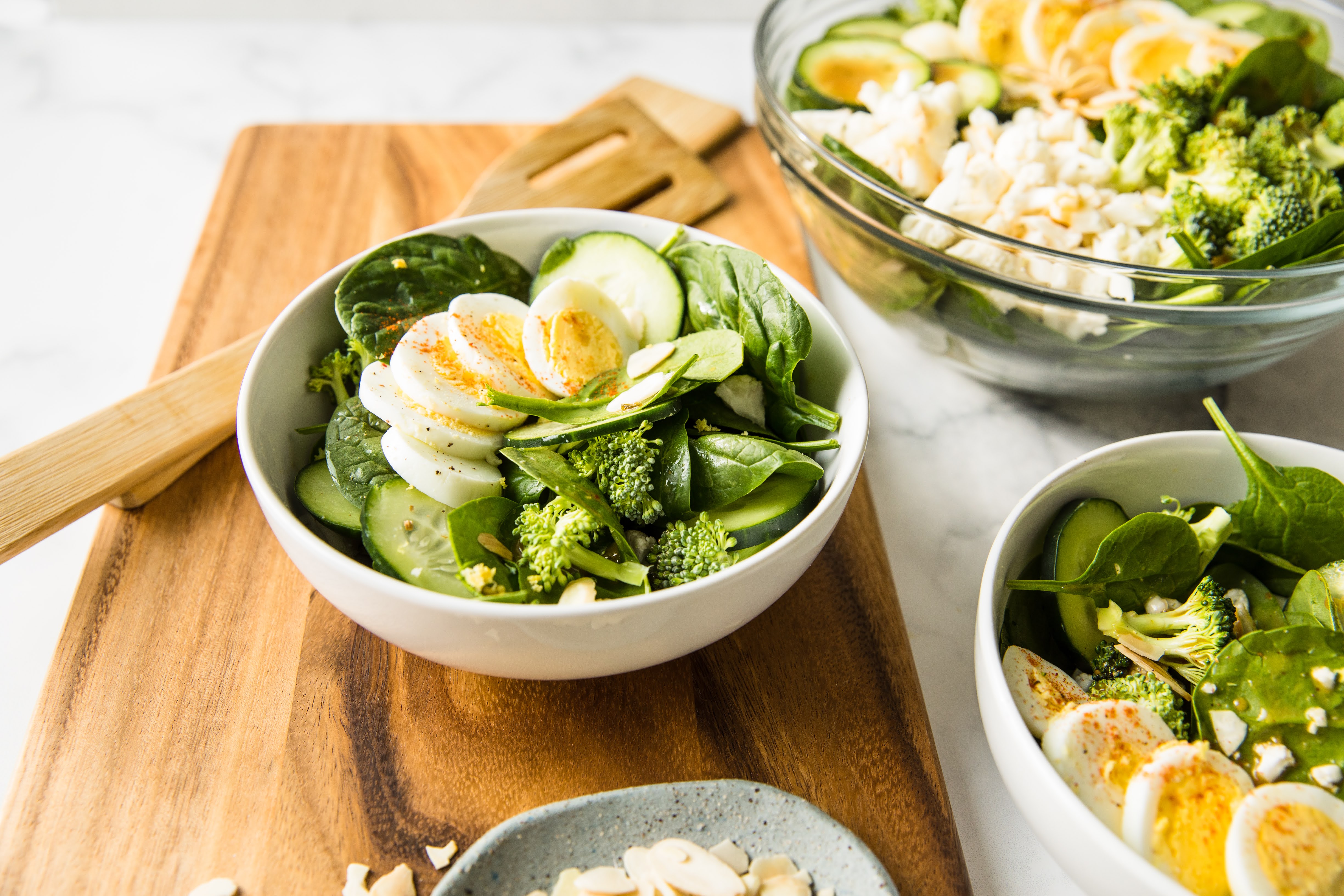 This spinach salad quickly becomes a beef salad with the addition of strips of steak for a protein-packed meal